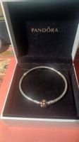 NEU PANDORA SILBER ARMBAND MIT VERGOLDETEN VERSCHLUSS 19 CM