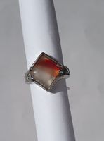 Fingerring quadratisch mit Stein Gr. 16 *NEU*