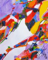 9 Abstraktes Gouache Gemälde