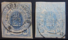 Luxemburg Kat. 6 a&b 1859/61 Kat. 65 Euro