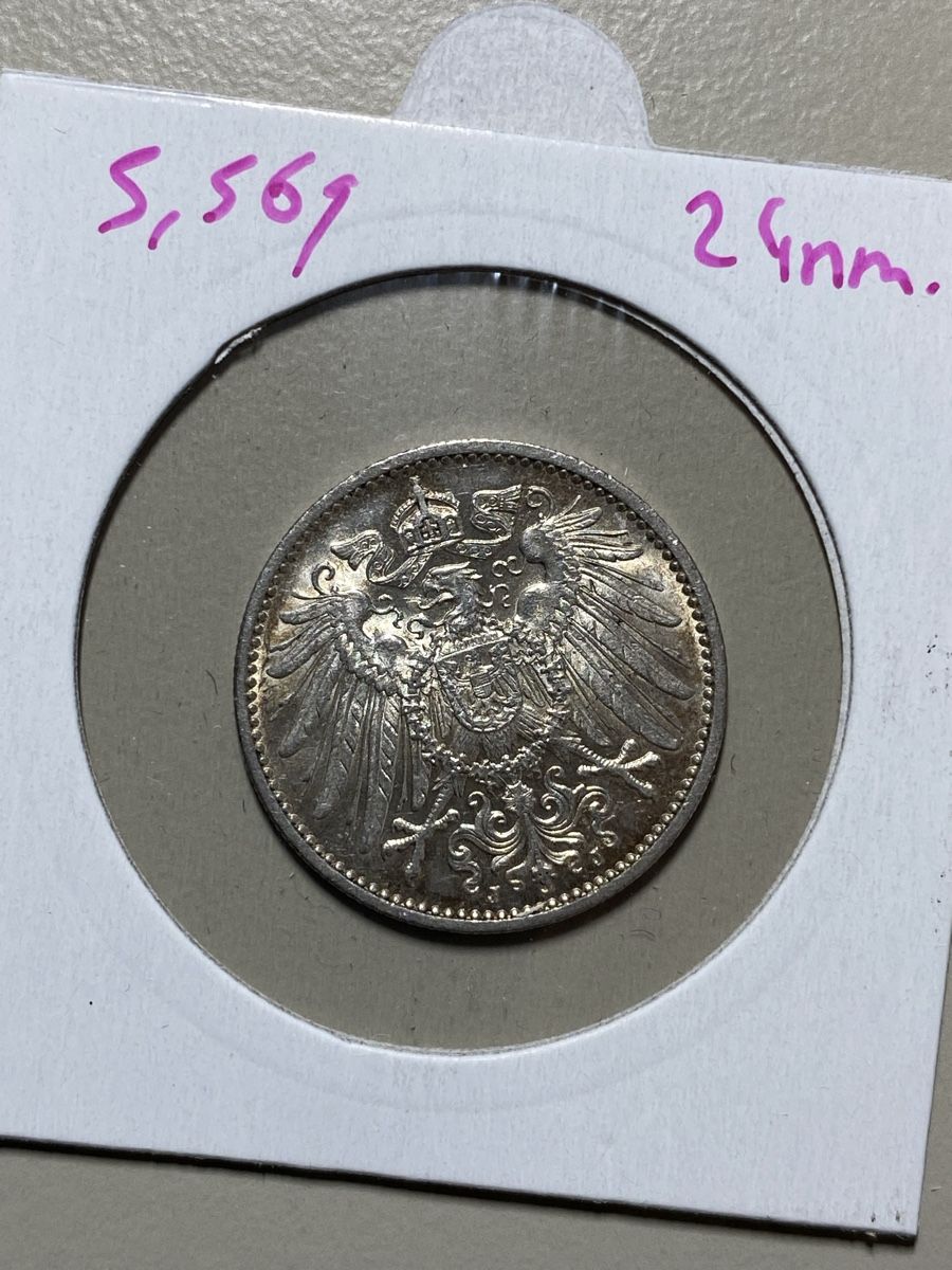 Tutti le monete: Allemagne - 1 Mark - 1914 J - AG  – Usato da Payerne venduto da Mike1682 2