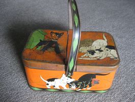Lunch - Box, Blechdose, Katzen Hunde, Antik
