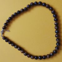 Halskette Tigerauge Perlen 42cm lang 65 gr. Schmuck Vintage