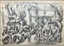 Schwarz-Weiße Abstraktion, Cosmo Carabellese (1927) 50x40 cm