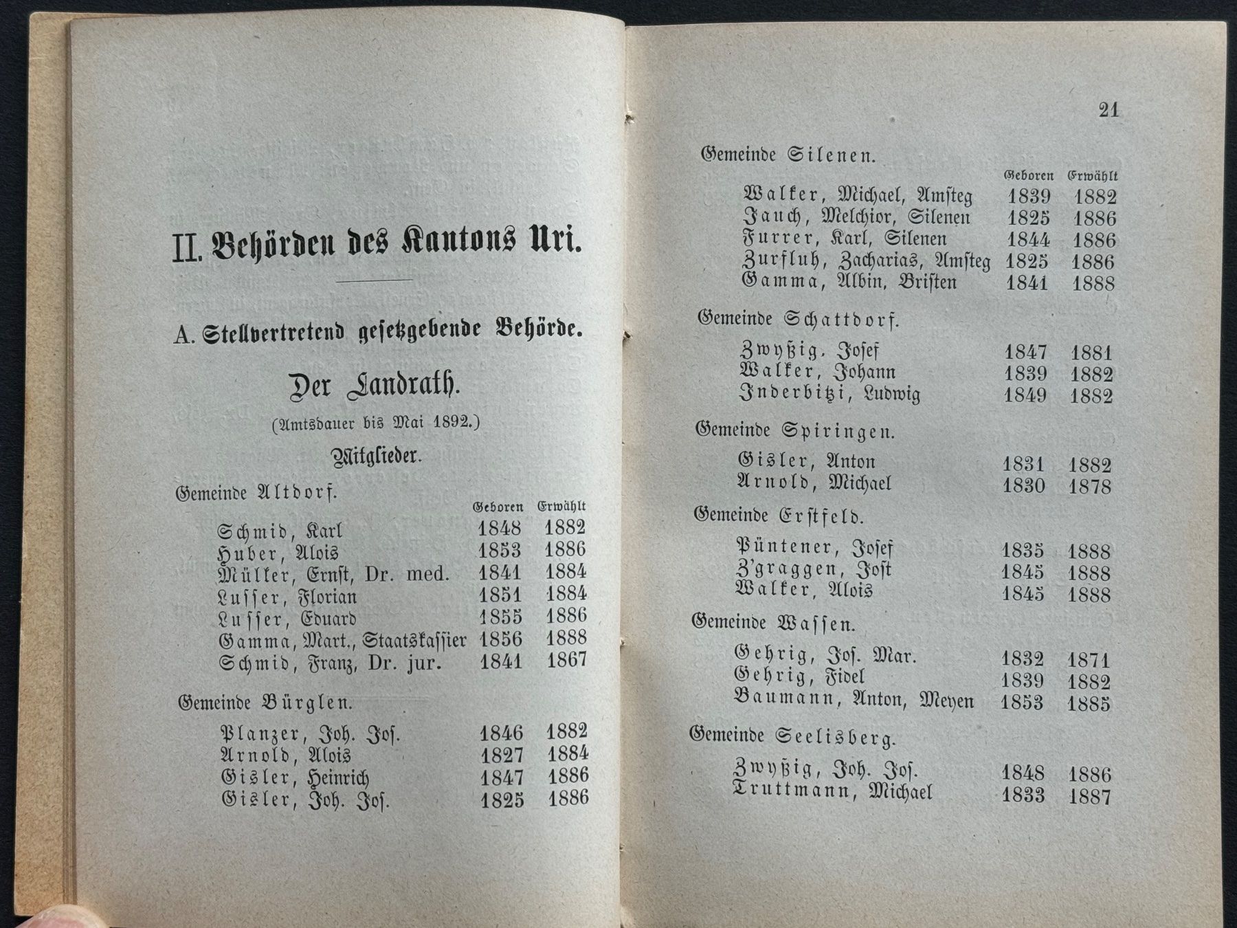 Libri: Staatskalender des Kantons Uri 1889-1890 – Usato da Adliswil venduto da buch_und_kunst 4