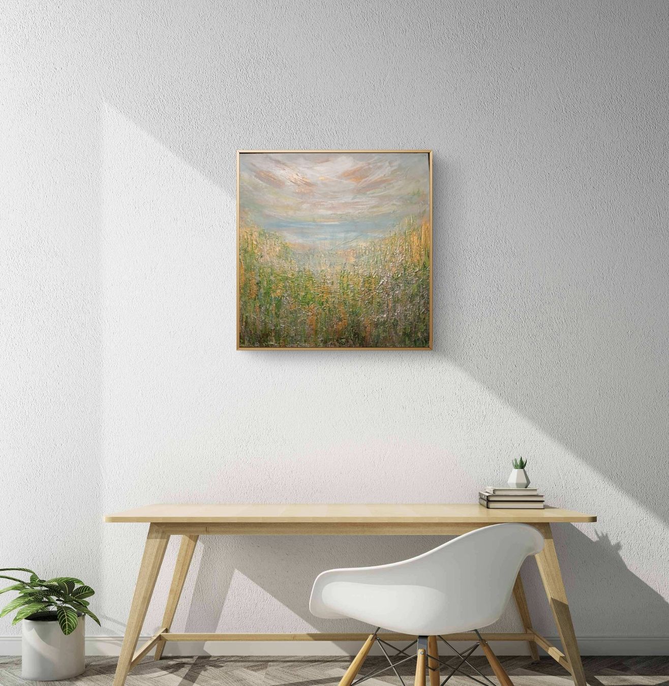 Dipinti: Originalgemälde, Landschaft mit Silber, Leinwand 40x40 cm – Nuovo e nell'imballaggio originale da Beinwil am See venduto da Superchance 3