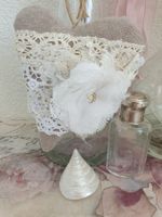 Herz Deko Shabby Chic Vintage Nordisch Stoffherz Spitze