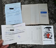 Vintage DOKUMENTE Reiseversicherung etc 1957