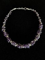 Vintage poliert Amethyst Cluster Chocker Schmuck