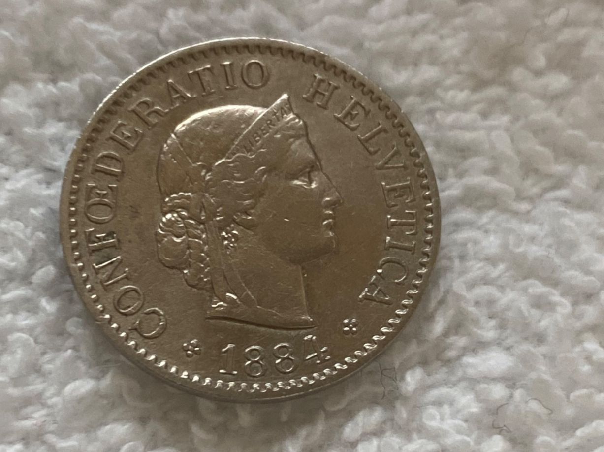 Tutti le monete: 5 centimes/rappen 1884 – Usato da Nyon venduto da Ilmi09