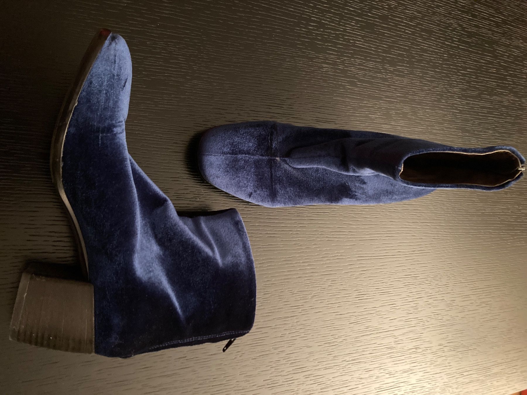 Damenschuhe: Damen Stifelette - Gianluca Tambolini - blauer Samt – Gebraucht aus Zürich von Ralfli 1