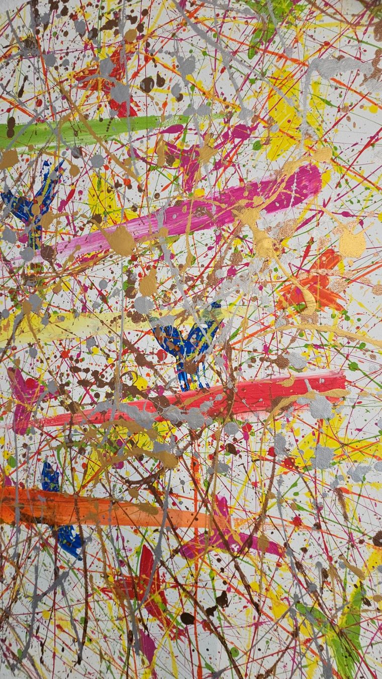 Gemälde: Tableau abstrait unique et coloré – Idéal pour décor – Neu (gemäss Beschreibung) aus Le Locle von fab_c9hh 4
