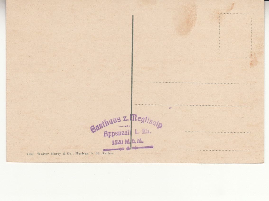 Ansichtskarten: Meglisalp ca. 1910 – Gebraucht aus Bürglen TG von StampGraf 1