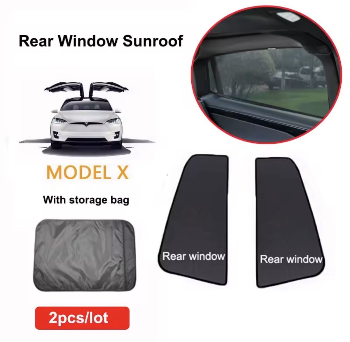 Tesla Accessori per altri veicoli: Tesla Model X Sonnenblenden hinten – Nuovo e nell'imballaggio originale da Baar venduto da Gromi