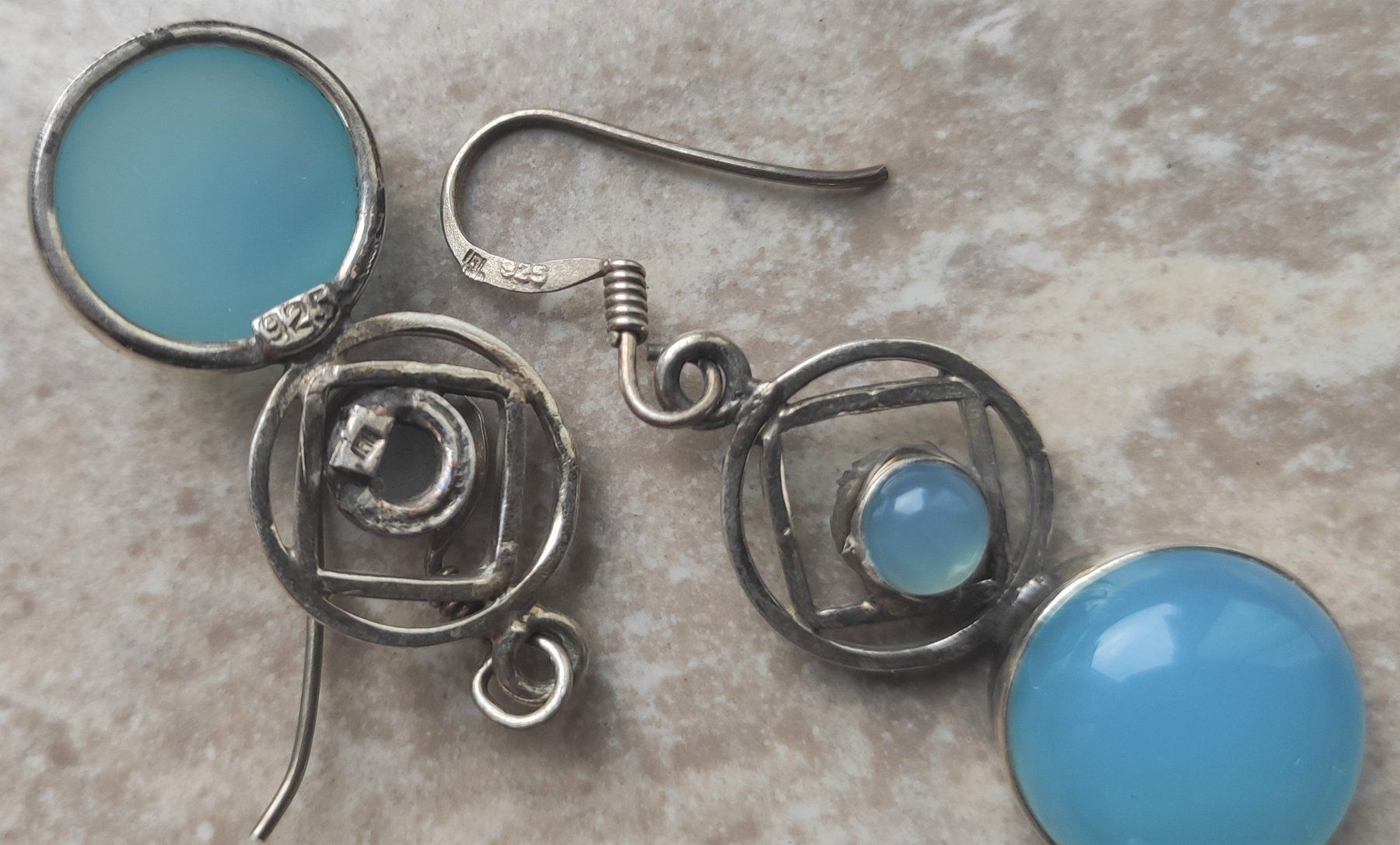 Ohrringe & -stecker: Ohrring Silber 925 mit Chalzedon – Neu (gemäss Beschreibung) aus Miège von gitarro68 1