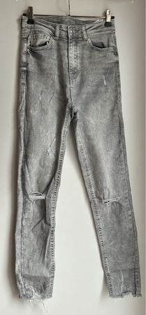 Tally Weijl Skinny Jeans Gr. 36 Vintage High Waist Grau