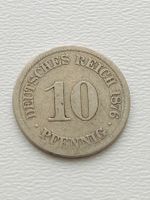 1876 Deutsches Reich 10 Pfennig Münze Münzzeichen J selten