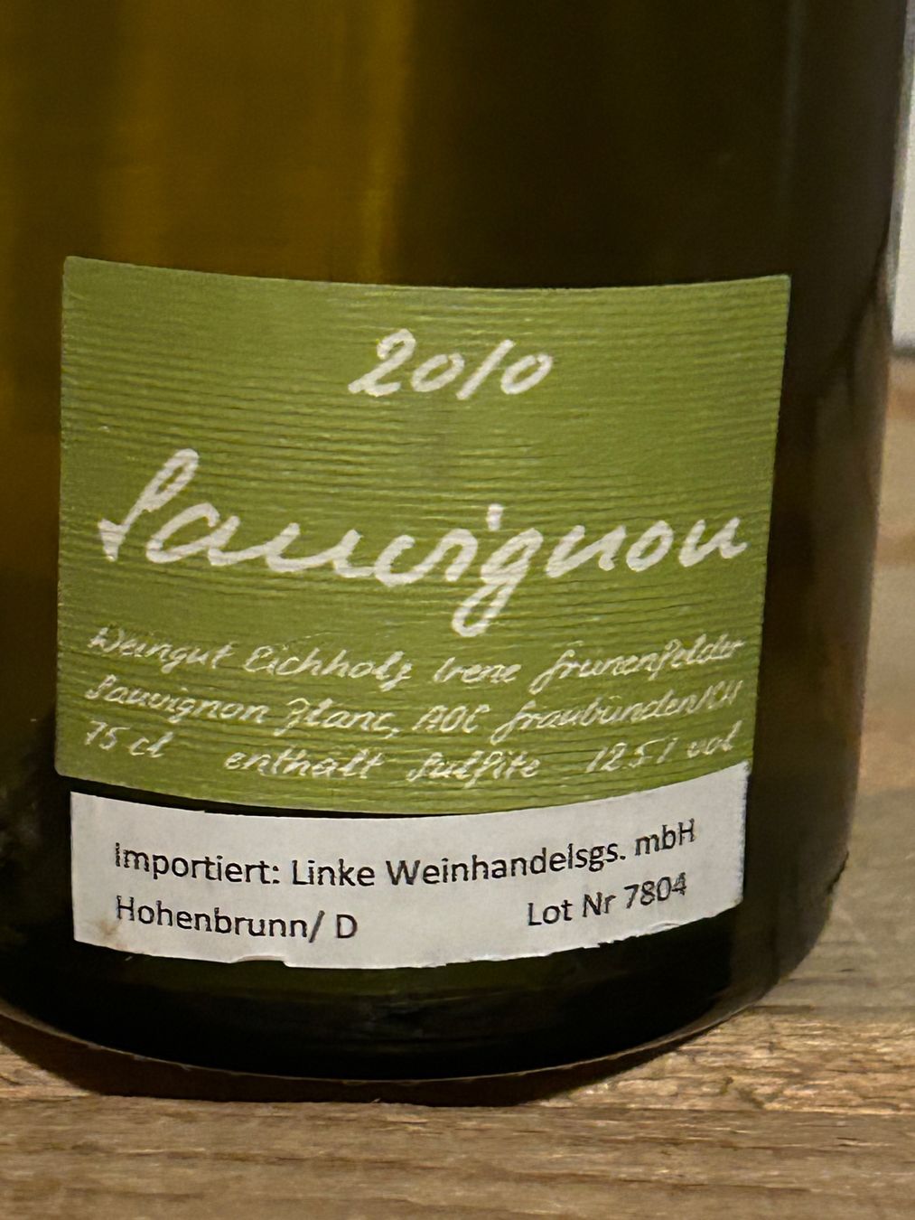Vino: WEINGUT EICHHOLZ GRAUBÜNDEN Sauvignon blanc 2010 – Nuovo (secondo la descrizione) da Roche VD venduto da avediscipule 3