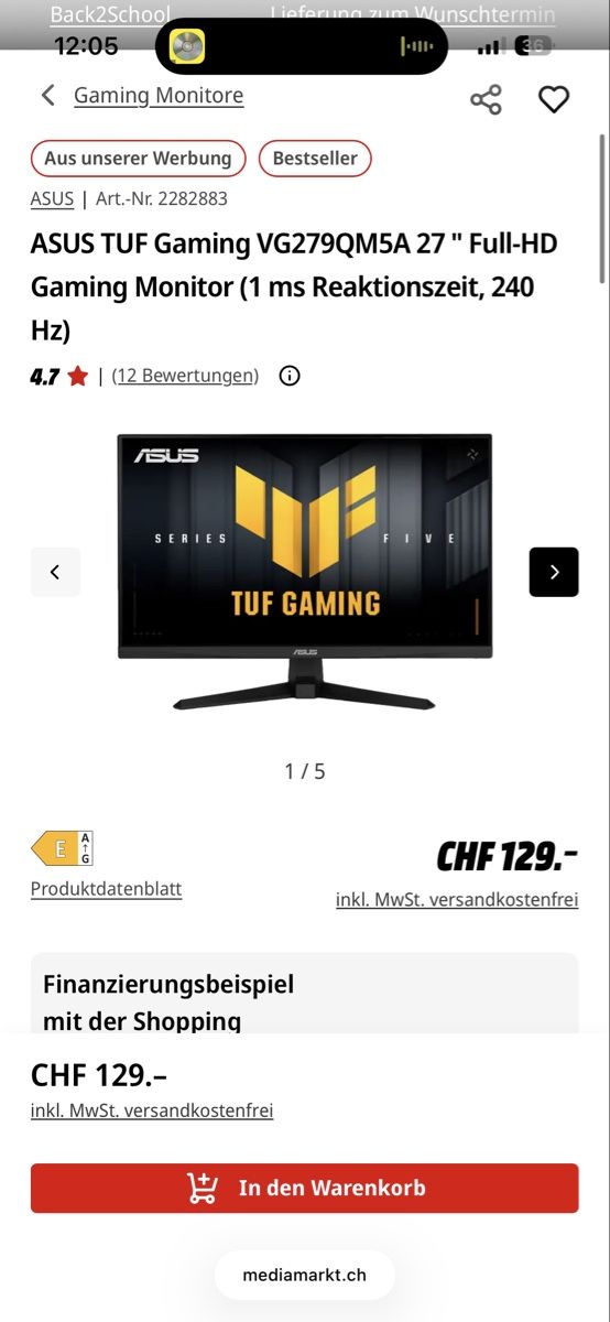 Ecrans: Asus TUF GAMING Monitor  – Neuf (Voir description) à Thun par joa_696w 4