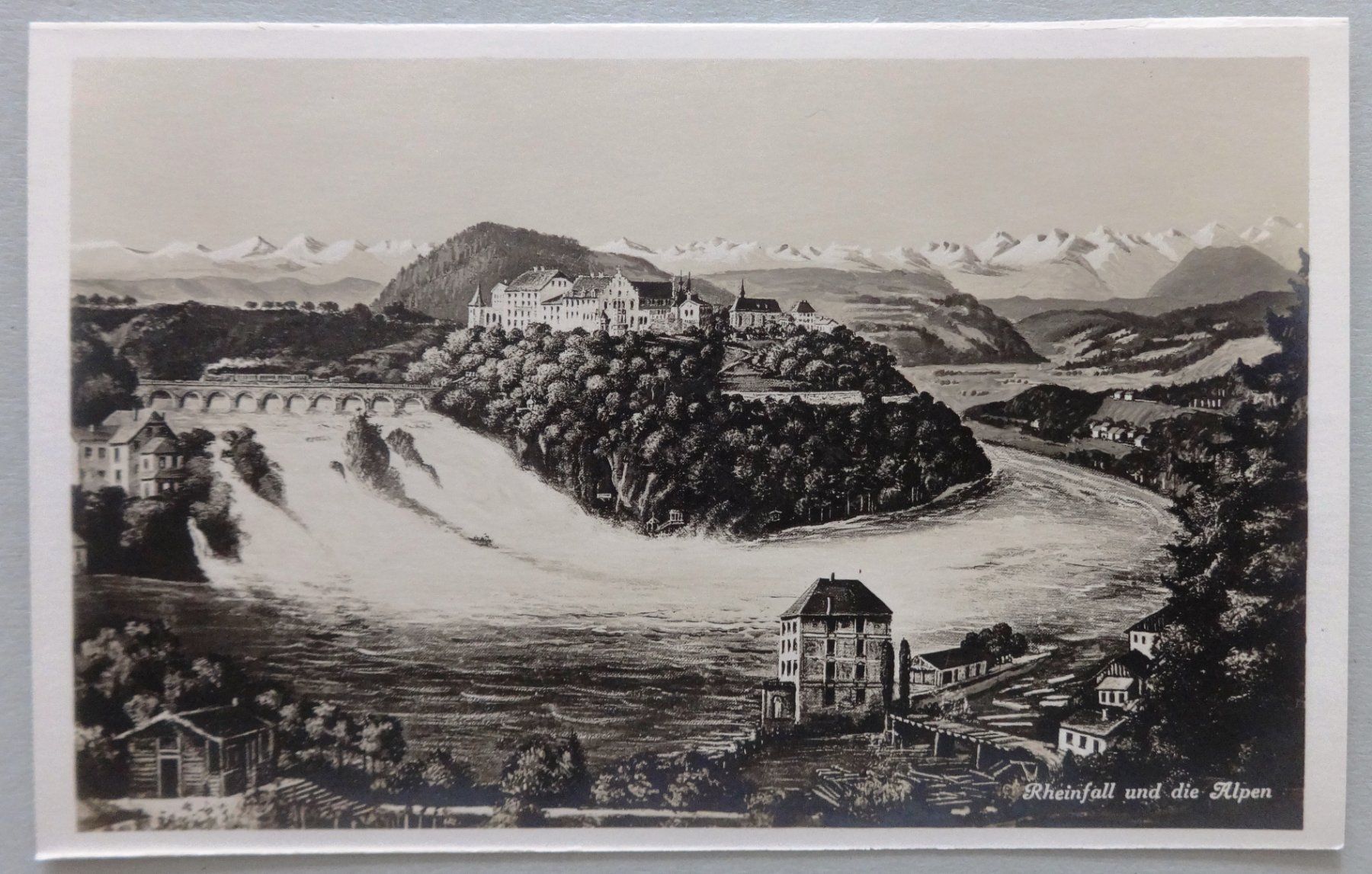Cartoline postali: Rheinfall und die Alpen – Usato da Fétigny venduto da Billy2miny