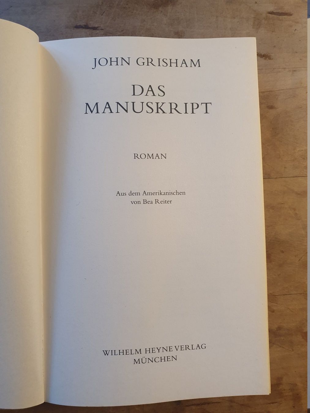 Libri: Das Manuskript John Grisham Heyne – Usato da Zürich venduto da loosebone 3