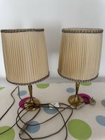 Tischlampen Messing 2er Set beige Schirm guter Zustand