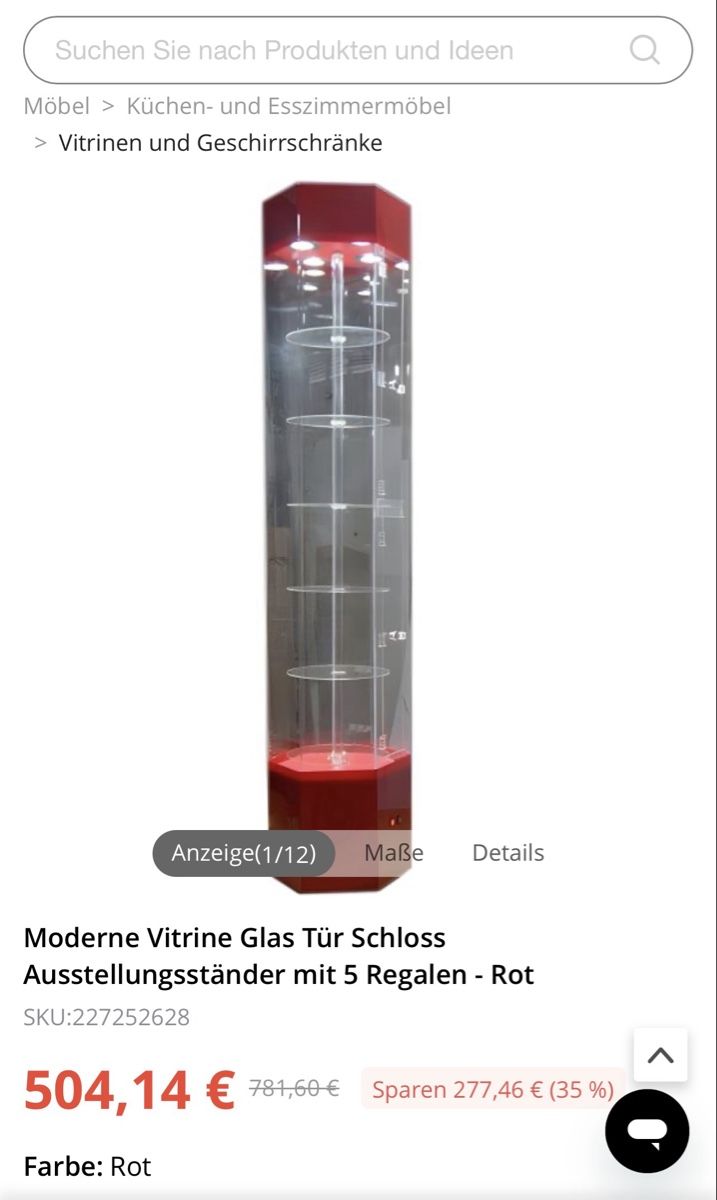Vetrine: Glasvitrine mit 6 Austellungsregalen – Nuovo e nell'imballaggio originale da Dietikon venduto da burak_taci 1