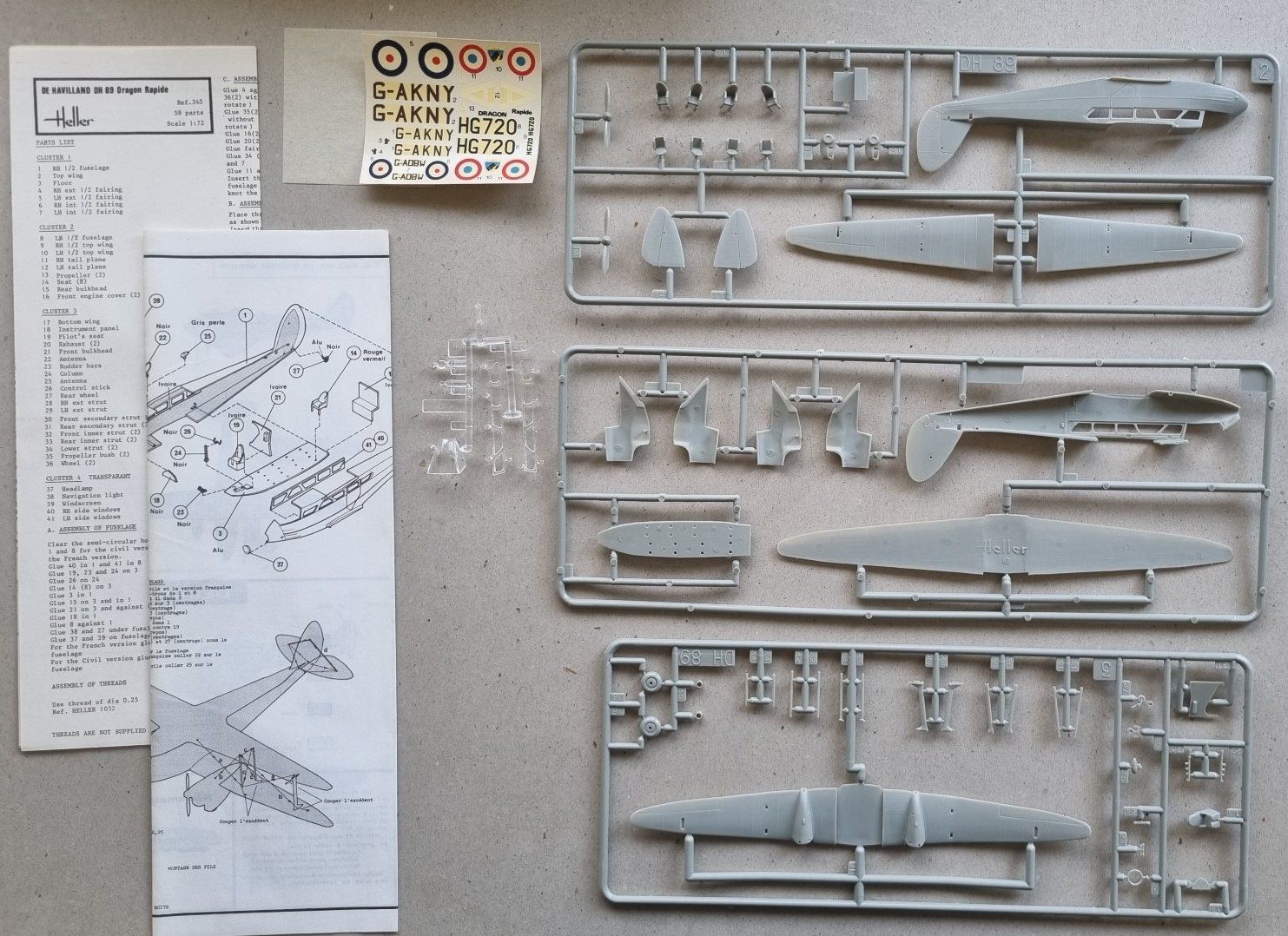 Heller Modellbausätze & Standmodelle: 1/72 Heller DH.89 Dragon rapide (345) – Gebraucht aus Grand-Lancy von LFW 3