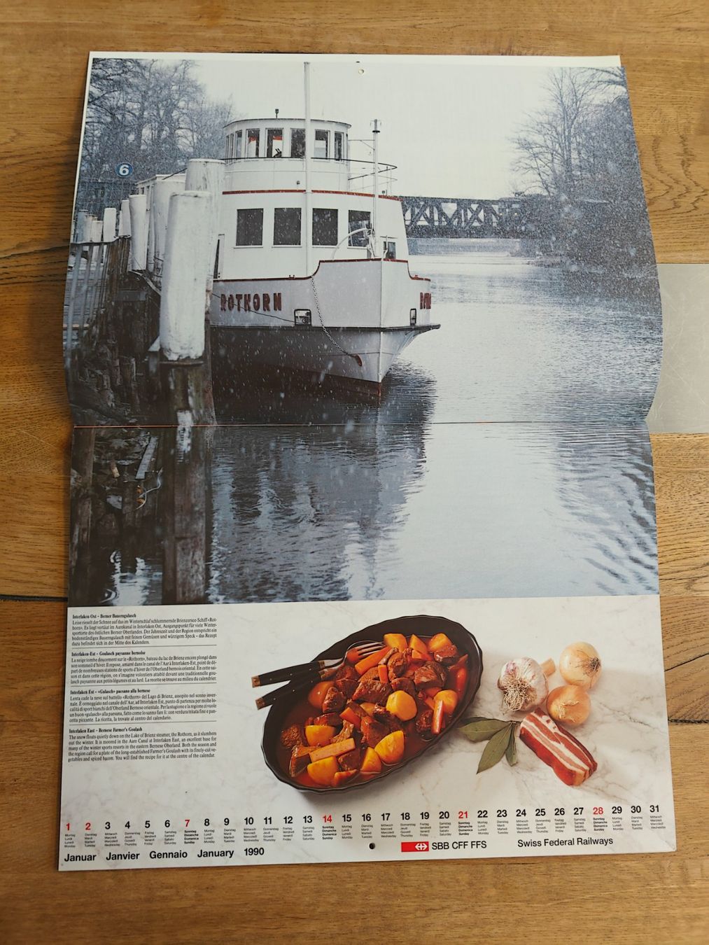 Calendari: Antiker Kalender: SBB CFF FFS Kalender 1990 Bahn & Schiff – Nuovo (secondo la descrizione) da Birr venduto da DisDas 4