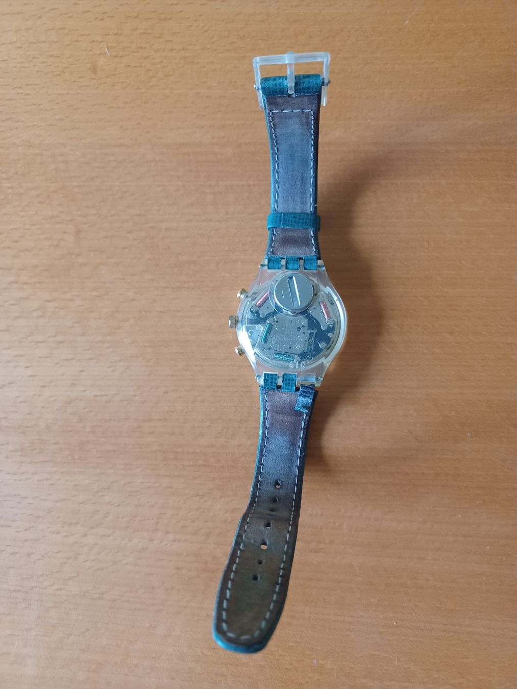 Swatch Uhren: Swatch-Quartzuhr mit grünem Lederband – Gebraucht aus Zürich von rah_r6n6 3