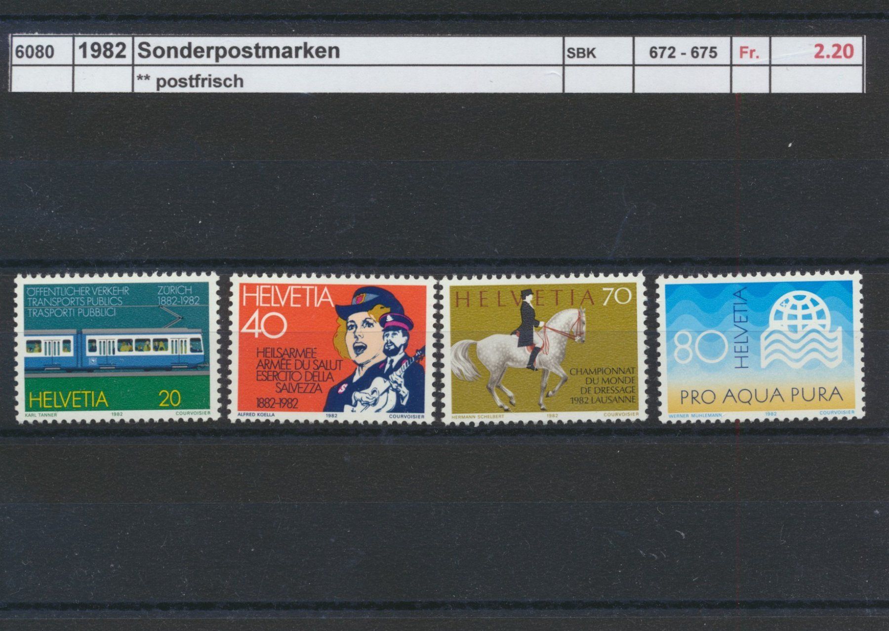 Tutti i francobolli: 1982 "Sonderpostmarken", ** postfrisch – Nuovo (secondo la descrizione) da Winterthur venduto da Zupogeru