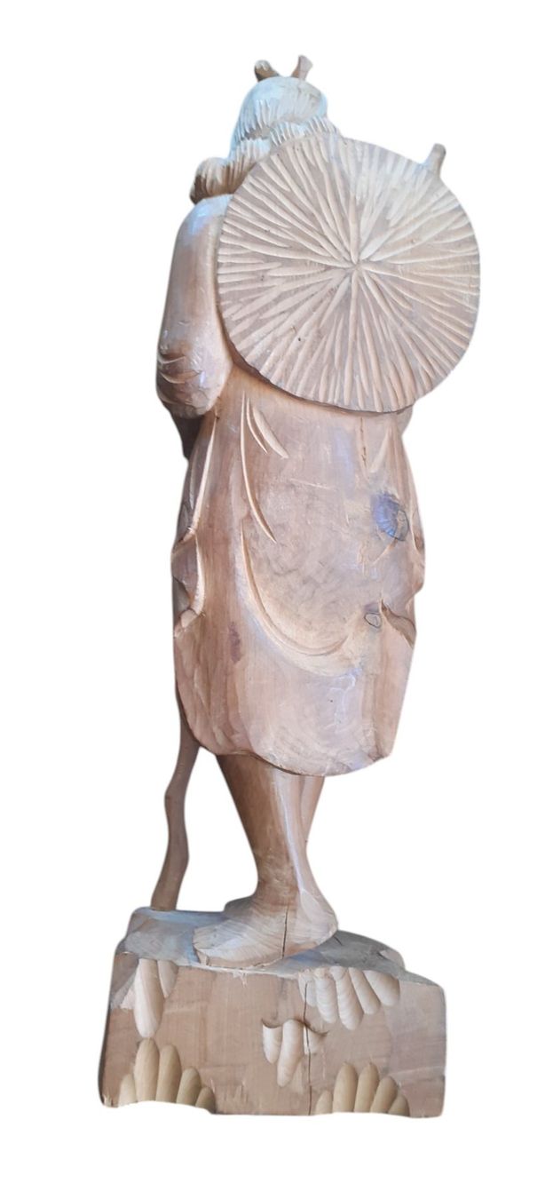 Sculture & Statue: Antike Holzfigur chinesischer Wanderer – Usato da Mörschwil venduto da antiksalon 8