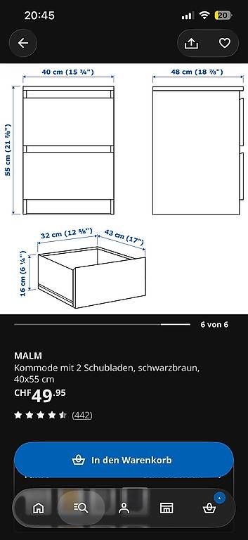 Ikea Cassettiere: 5x Malm Kommoden schwarz – Usato da Tuggen venduto da Tantas 3