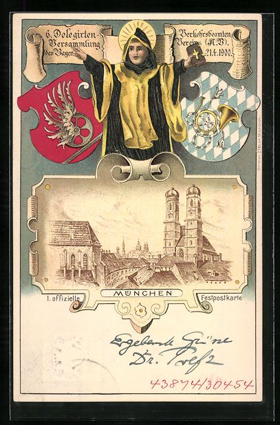 Cancelleria postale: Litho München, 6. Delegirten-Versammlun – Usato da Berlin venduto da bartko-reher