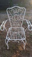 Vintage Gartenstuhl  Metall weiss ,verschnörkelt