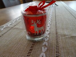 NEUES Glas für Rechaudkerze mit Hirsch 5cm - 424191