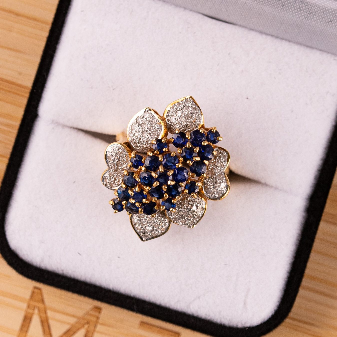 Anelli: Sapphire Diamond Ring 18k Yellow Gold – Usato da Luzern venduto da PrimeSwissTime 8