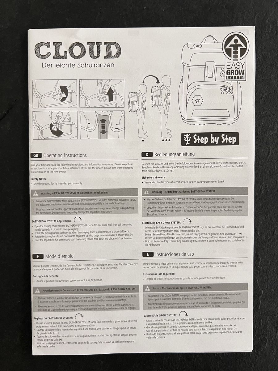 Step by Step Borse & Zaini: Schulthek Step by Step Cloud – Usato da Wangen ZH venduto da sabrinaschlatter15 7