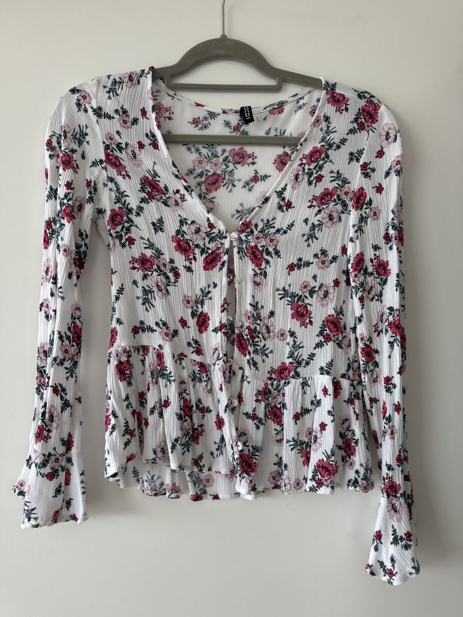 H&M Camicette: Bluse Gr. 34 Blumenmuster weiss rosa – Nuovo (secondo la descrizione) da Winterthur venduto da MiliB.