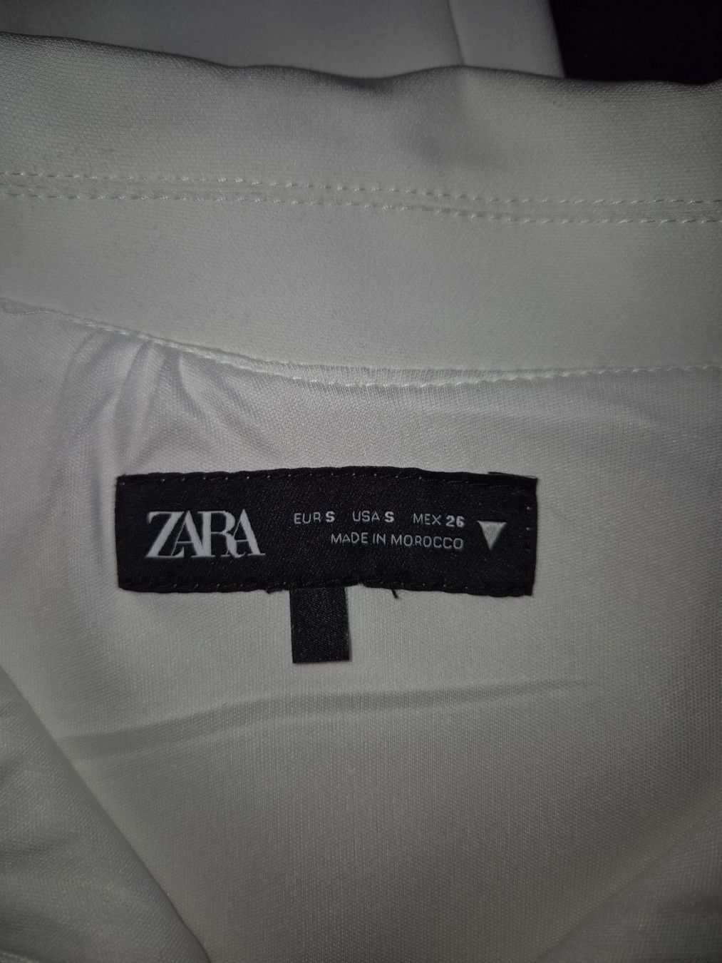 Robe courte Zara blanche col polo fermeture éclair S (Neu (gemäss ...
