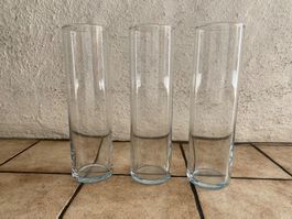 Lot de 5 vases/récipients cyclindriques en verre
