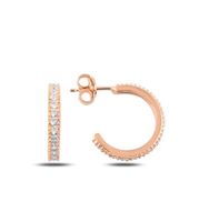 Ohrringe Creole Alliance Zirkonia roségold 925 Silber 18mm