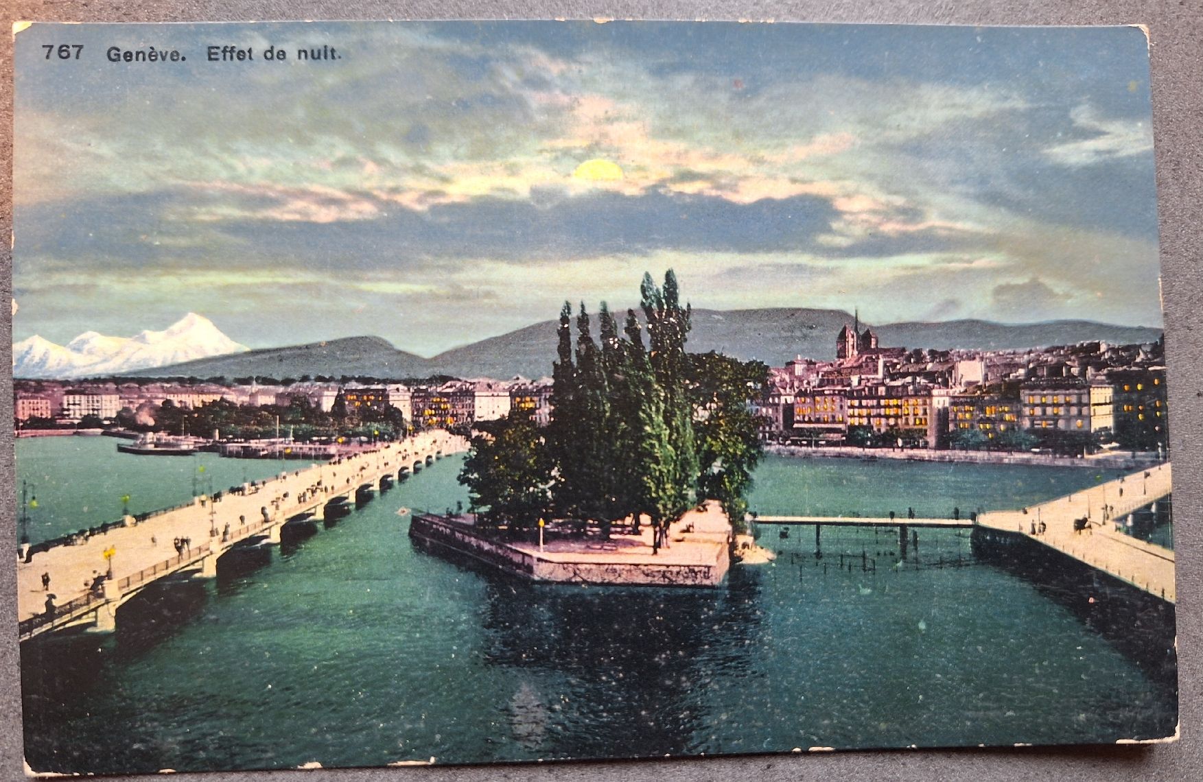 Cartoline postali: Genève Effet de nuit – Usato da Balgach venduto da SIMEON27