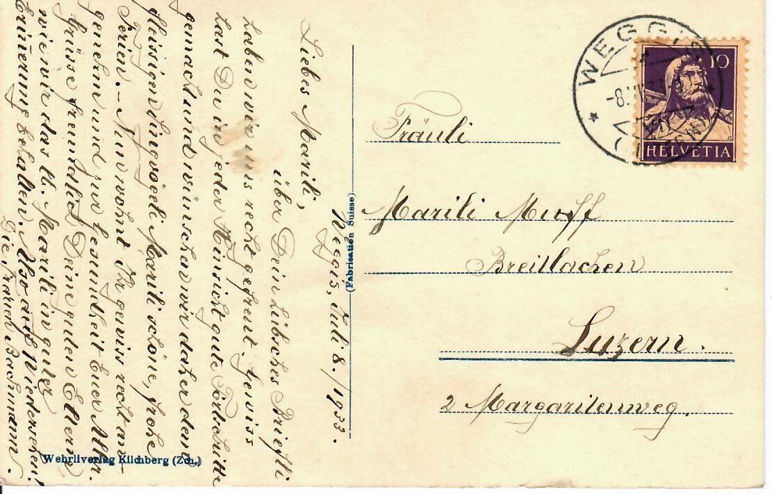 Cartoline postali: Meggenhorn – Usato da Hochdorf venduto da Ziegel-16 1
