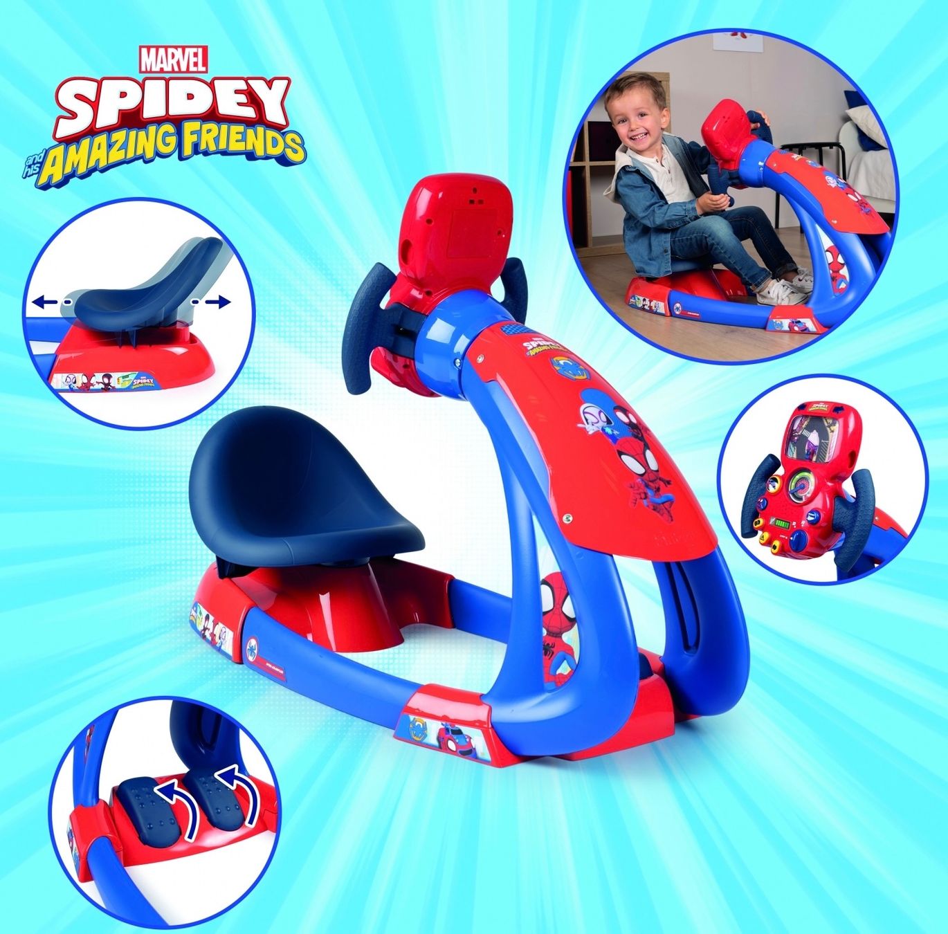 Smoby Spielzeuge: Smoby V8 Driver Fahrsimulator Spiderman – Neu (gemäss Beschreibung) aus Basel von Seifehuesli 1