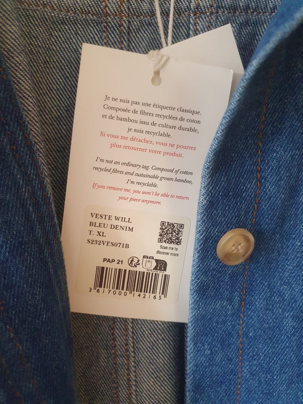 Sezane Giacche: Sézane WILL Jacket denim NEU – Nuovo e nell'imballaggio originale da Schiers venduto da ednv8 3