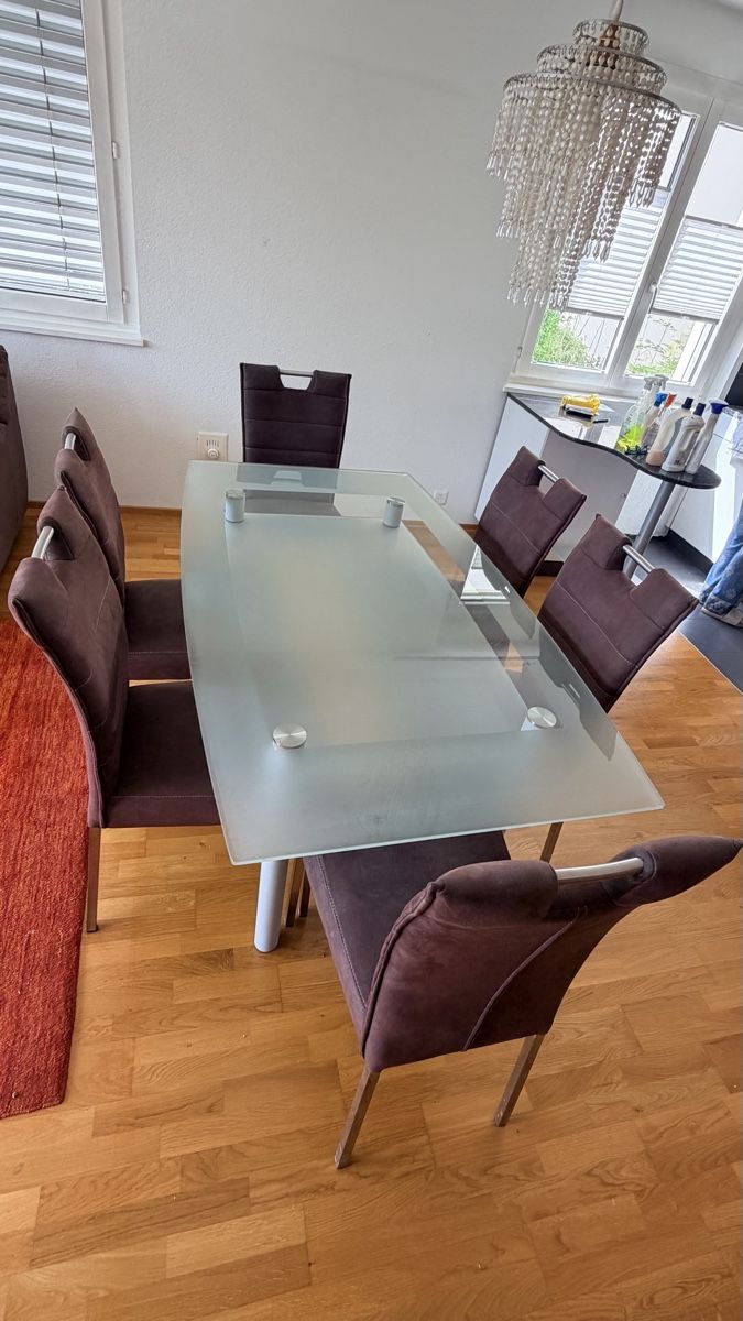Conforama Set di tavolo e panche: Glastisch mit 6 Stühlen – Usato da Walkringen venduto da Flyover 2