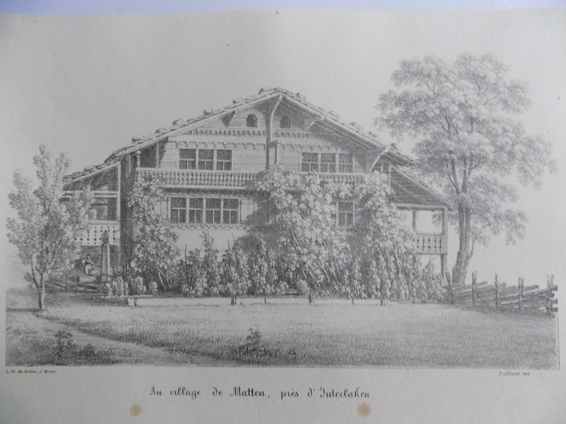 Gravures: Matten bei Interlaken Lithographie – D'occasion à Risch par Antikfee 3