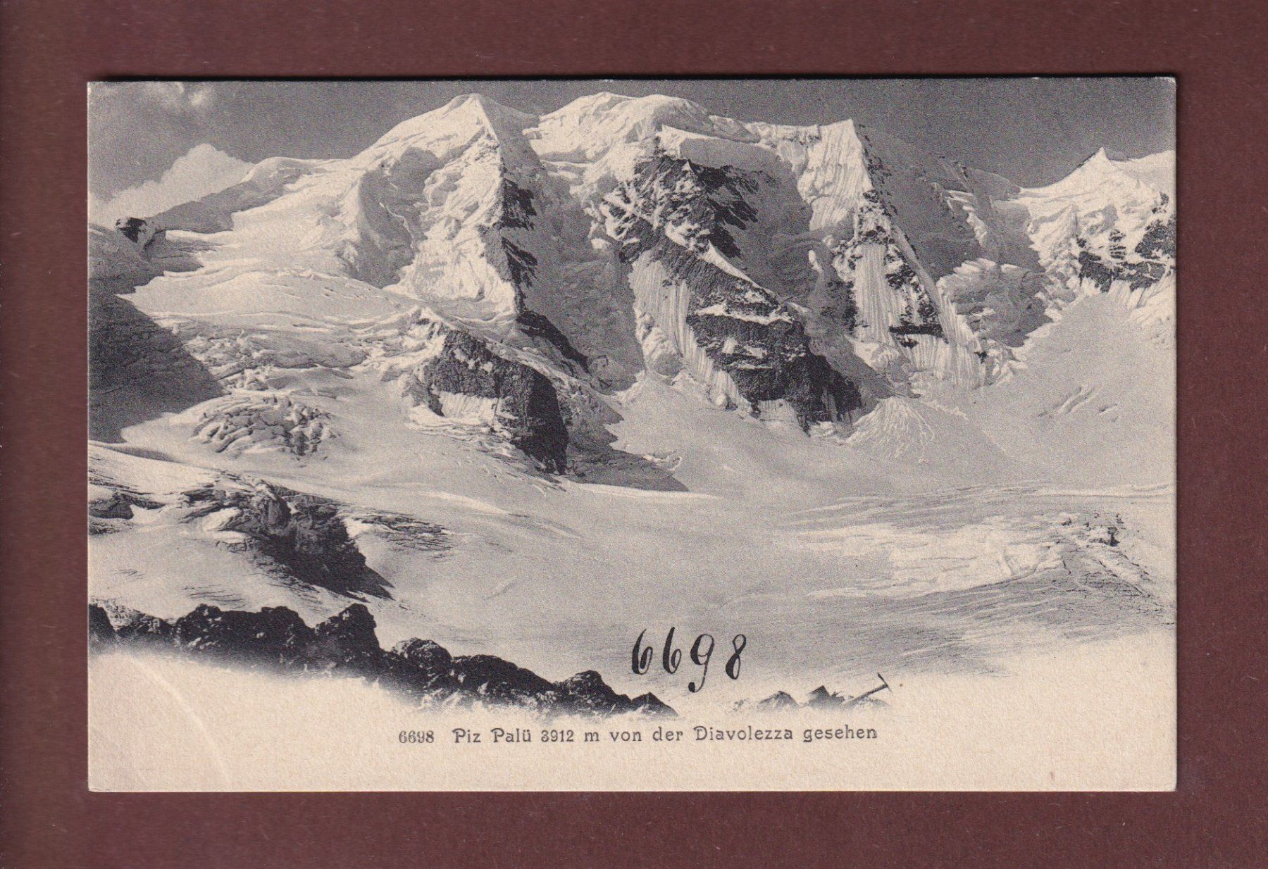 Cartoline postali: PIZ PALÜ von der Diavolezza – Usato da Pully venduto da nicecards-shop
