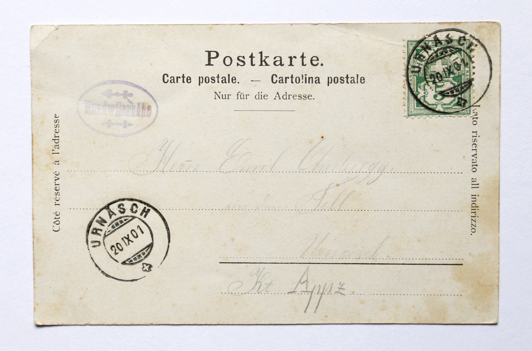 Cartoline postali: AK "GRUSS VON DER HUNDWILERHÖHE" 1901 – Usato da St. Gallen venduto da modernetc 1